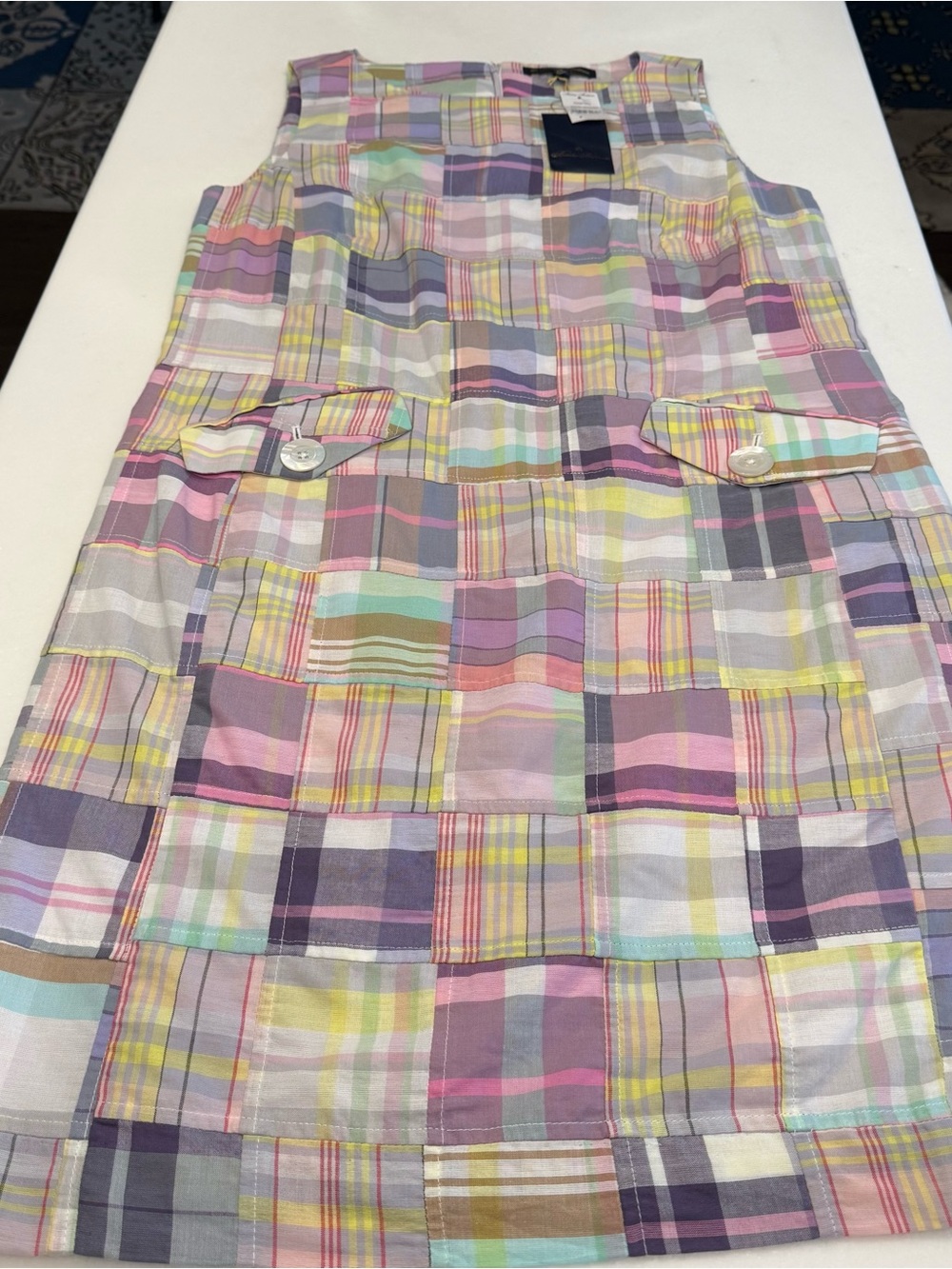 Brooks Brothers Cotton Madras Dress Patchwork Sheath Retro preppy sz8 NWT - Picture 10 of 13